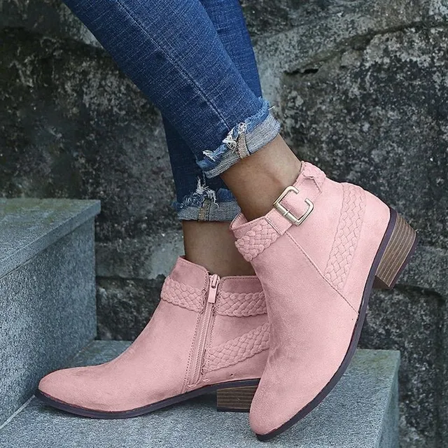 Dámske módne členkové topánky Adriana pink 3 40