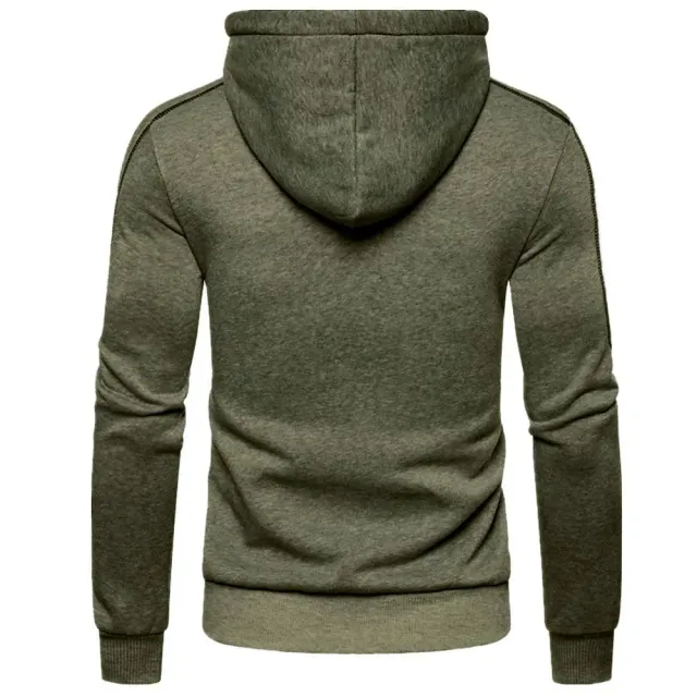 Men's modern sweatshirt with hood, zipper, long sleeve and colorful patterns