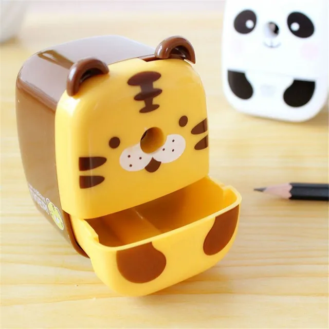 School pencil sharpener with cute animal motif