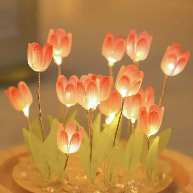 Tulip Night Light Handmade DIY Materials Household Decoration