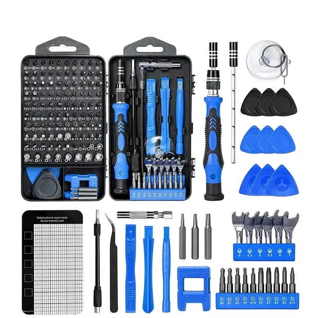 Set of multifunction screwdrivers 138 pcs Set of screwdrivers for repair of electronics and phones Professional set for repair of phones, PCs and electronics Magnetic screwdriver