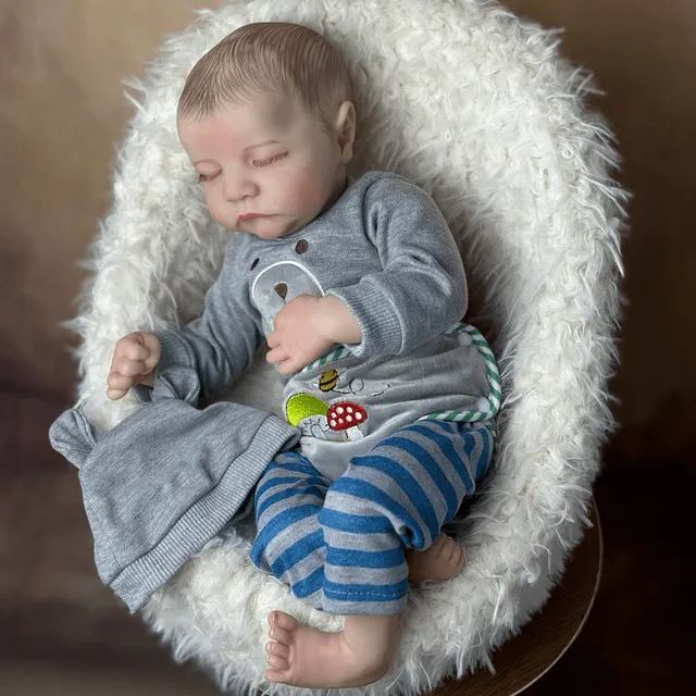 Handmade realistic reborn doll - boy 45 cm soft silicone