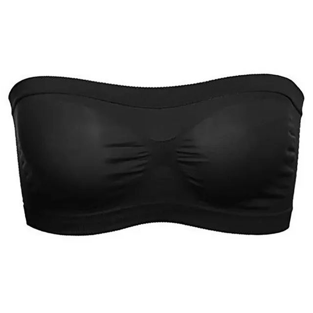 Women's single color fitness bra without strap Black