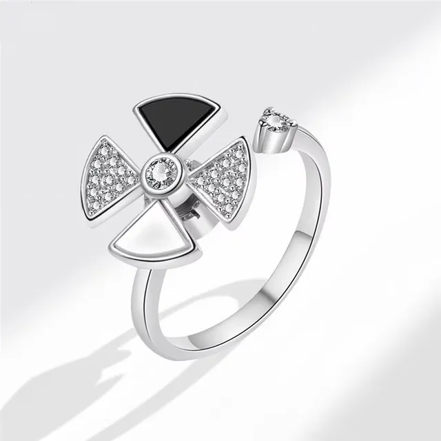 Fashion ring against stress for women with cute rotating design