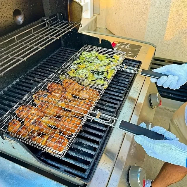 Nerezový barbecue kôš odolný proti hrdzi pre mäso, ryby, zeleninu a ďalšie