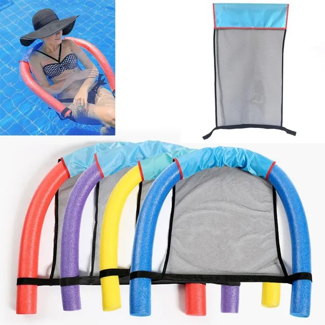 Comfortable sieve lounger for the water on a foam earthworm - blue version