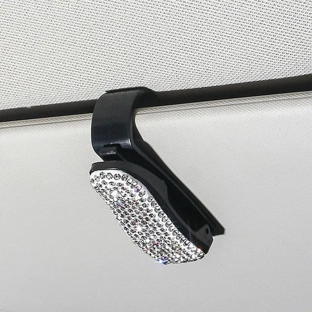 Clips strălucitor modern cu pietre pentru ochelari de soare pentru parasolar auto - diferite culori Hedley