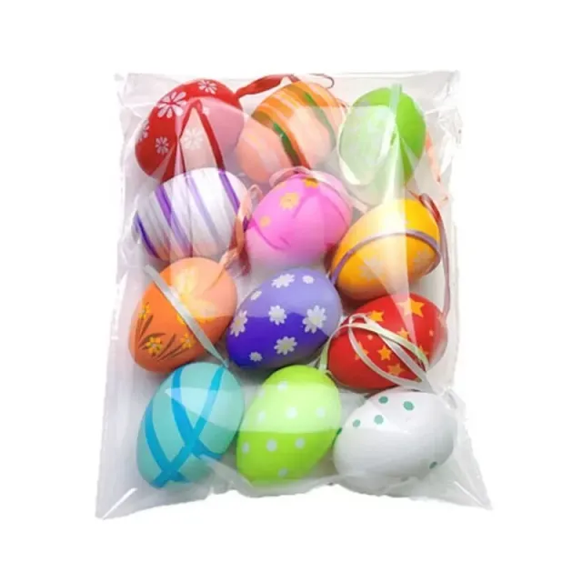 12 kolorowe jajka wielkanocne do wiszących dekoracji lub tworzenia DIY