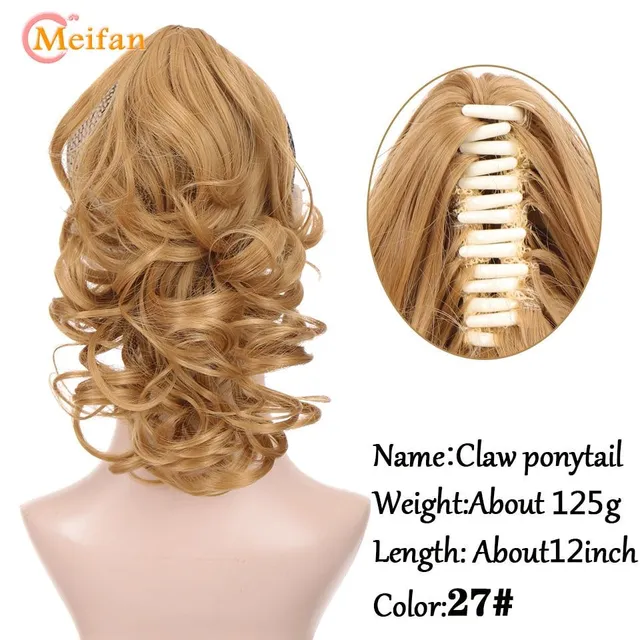 Rövid Wavy Claw Conytail Clip A haj kiterjesztései Fekete Barna Pony Tail Clip In Hair Tail Natural Fake Hair Extensions