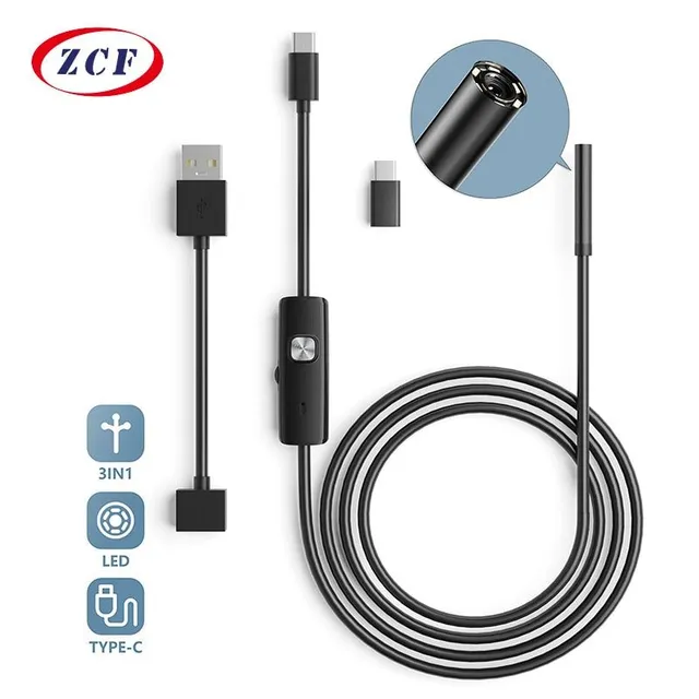 5,5MM 7MM Android Endoskop Mini kamera 3IN1 Micro USB Type-c Borescope Vodotěsný LED Auto Inspection pro Sumsang HUIWEI PC AN98