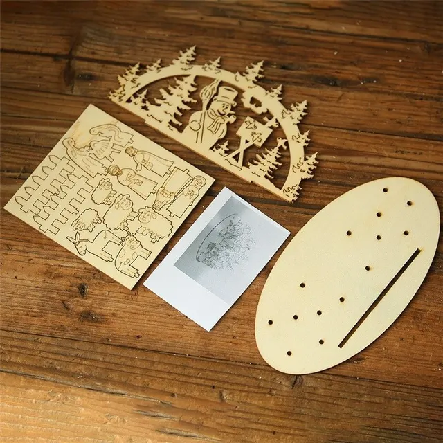 Wooden nativity scenery