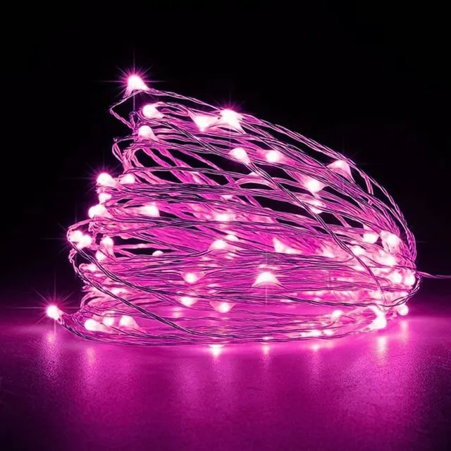 Gyönyörű karácsonyi fények fény P12 1m-10-led pink