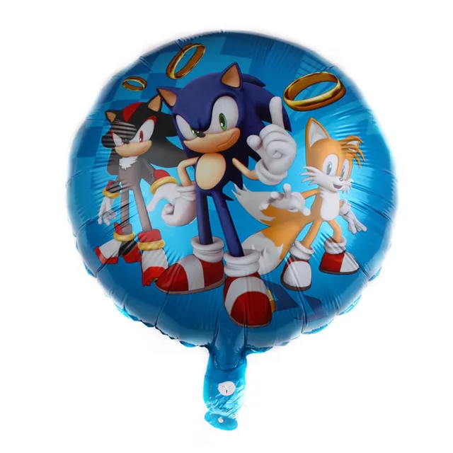 Zestaw urodzinowy balonów foliowych z motywem Sonic