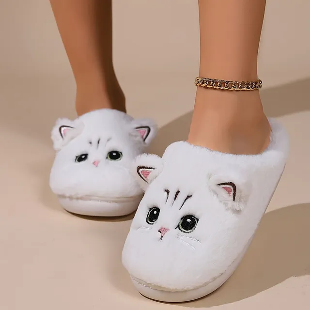 Chaussons en Peluche de Chat Adorables - Douillet Compagnon pour un Hiver Réconfortant