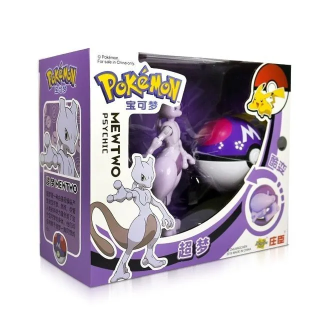 Urocze figurki Pokémonów + pokeball mewtwo box