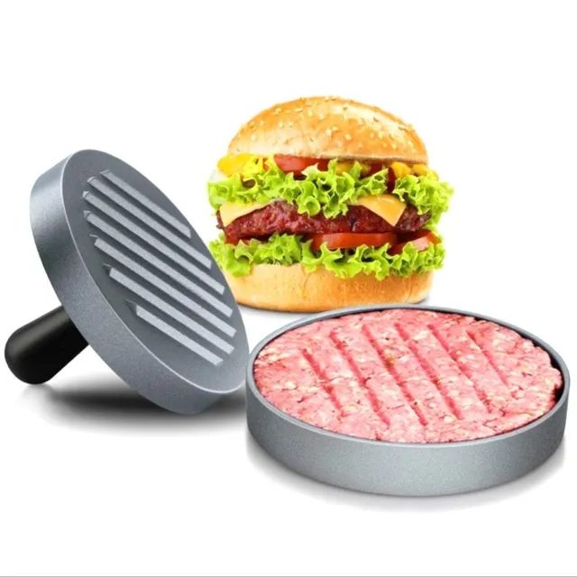 Practical stainless steel form for shaping minced meat into a burger