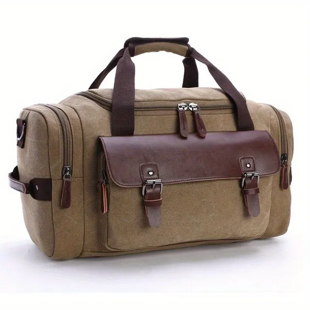 Vintage cestovná taška s veľkou kapacitou, tote taška, príručná batožina