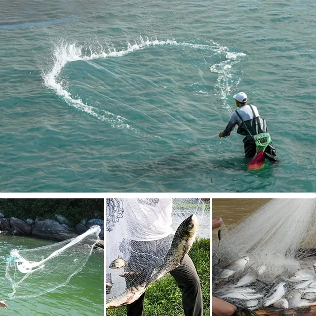 Hand-to-hand hand-to-hand fishing net without rings - Traditional fishing without rods - Light portable net