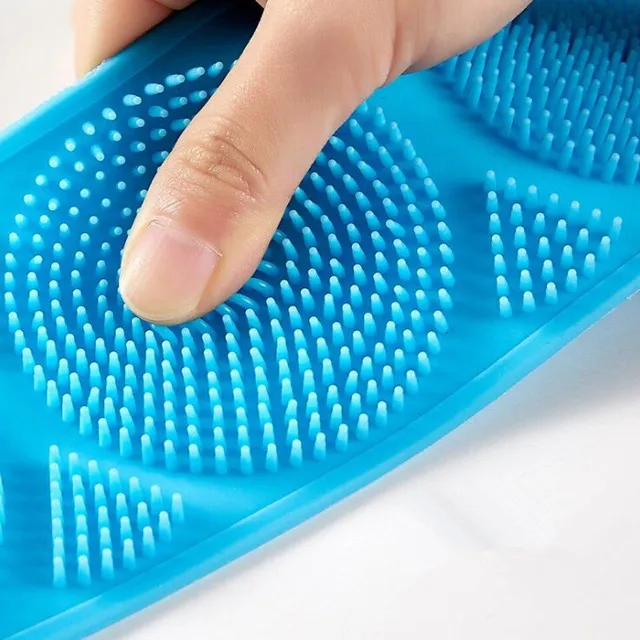 Silikonový znovupoužitelný moderní jednobarevný kartáč do sprchy pro snadné mytí zad