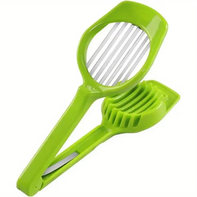 1 pc holder for cutting tomatoes, lemon slicer, round tools for cutting vegetables for fruit, hand multipurpose pliers, kitchen apparatus (green)