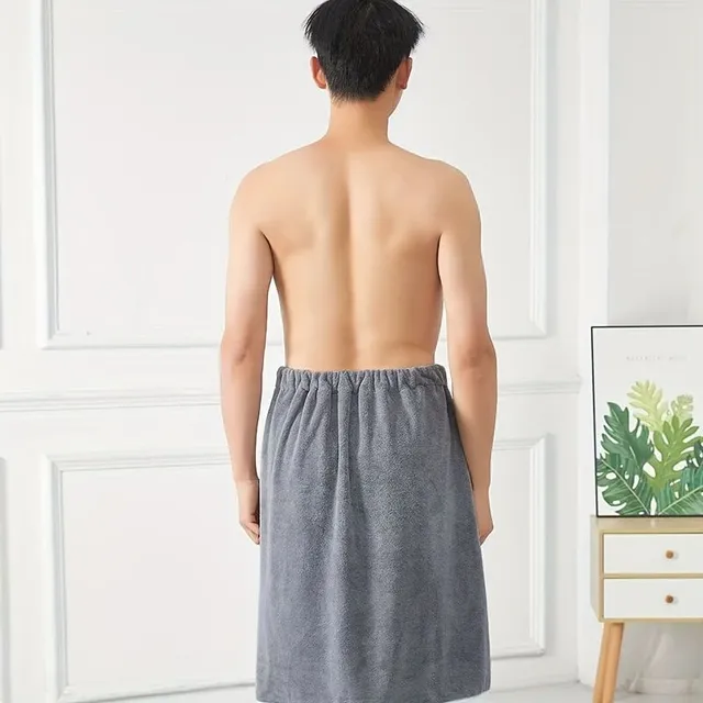 Male bath towel with adjustable rubber - soft and pleasant shower wrap for body