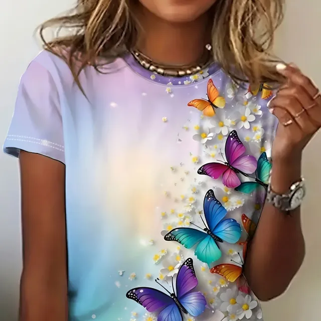 Butterfly leotard with short sleeve and neckline to round, free, for spring and summer, women's