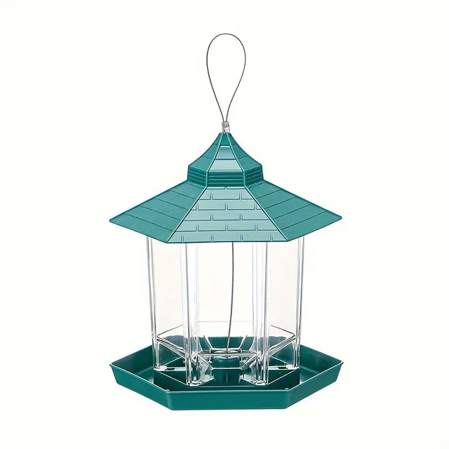 Automatic bird feeder, hanging, plastic