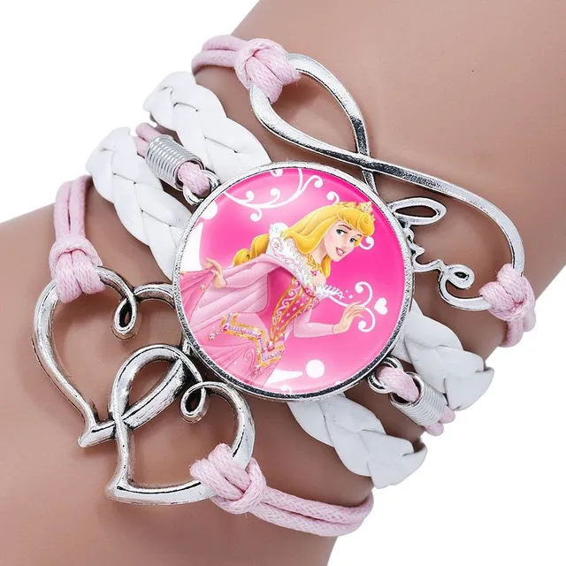 Beautiful multi-layered girls bracelet with favourite princesses