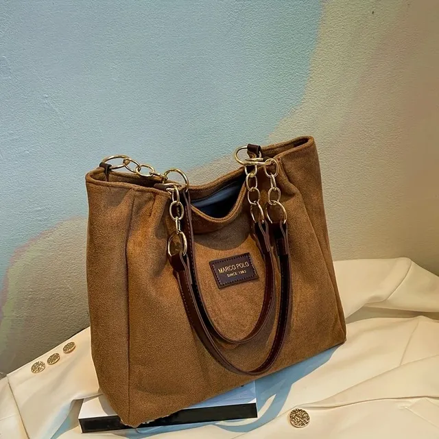 Dámske tote taška s listovými záplatami - štýlové a praktické pre prácu a školu