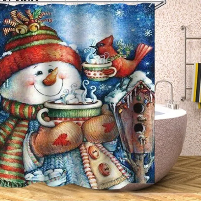 Christmas shower curtain C52