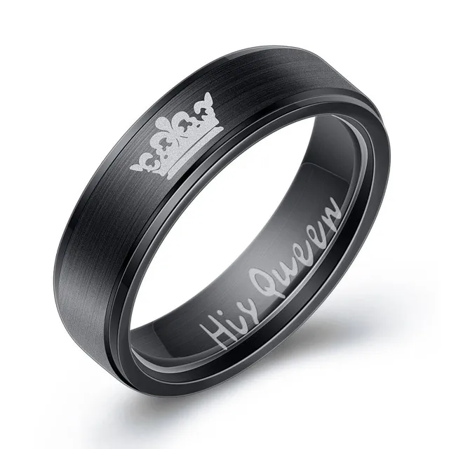 Gyűrűpár Maighread király és Maighread királynő motívummal - fekete színben