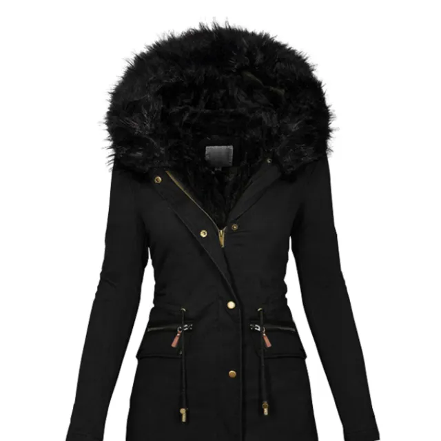 Women's warm winter jacket Nero
