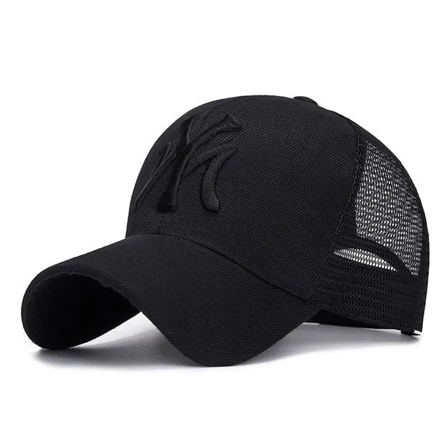 Unisex moderná čiapka s nášivkou NY net-black