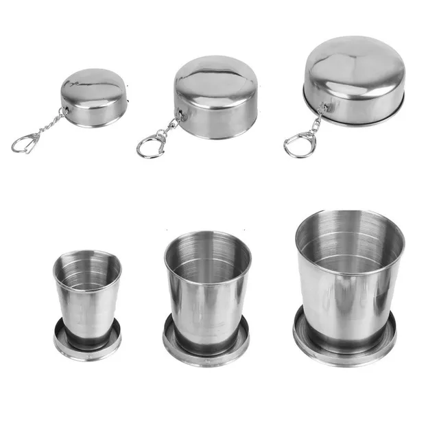 Folding stainless steel cup