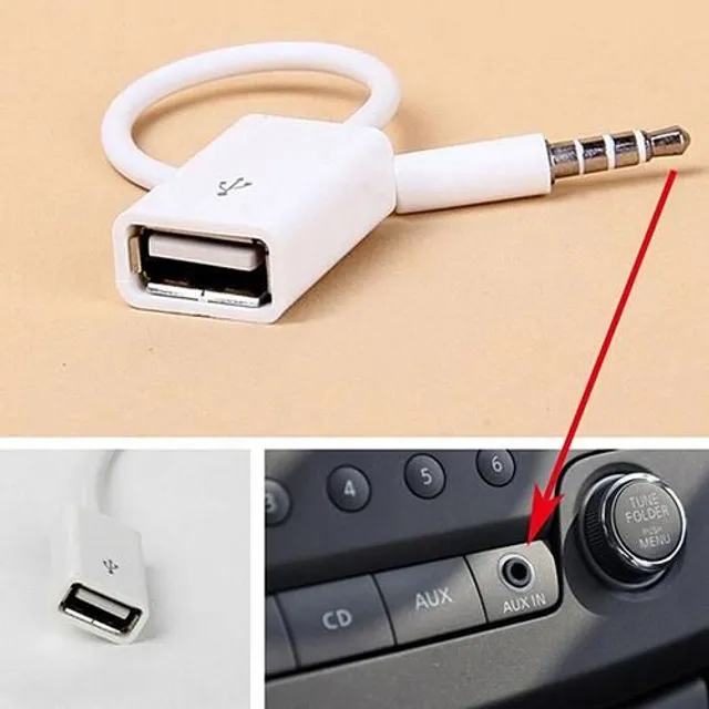 Redukcia AUX 3,5 mm jack na USB