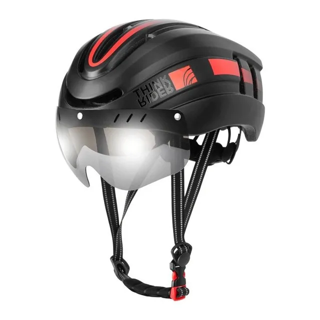 Kask rowerowy z okularami 57 - 62 cm