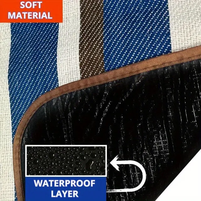 Piknikový deka 2v1 - voděodolný plášťovaný piknikový podložka s úložnou taškou - ideální na pláž, kempování