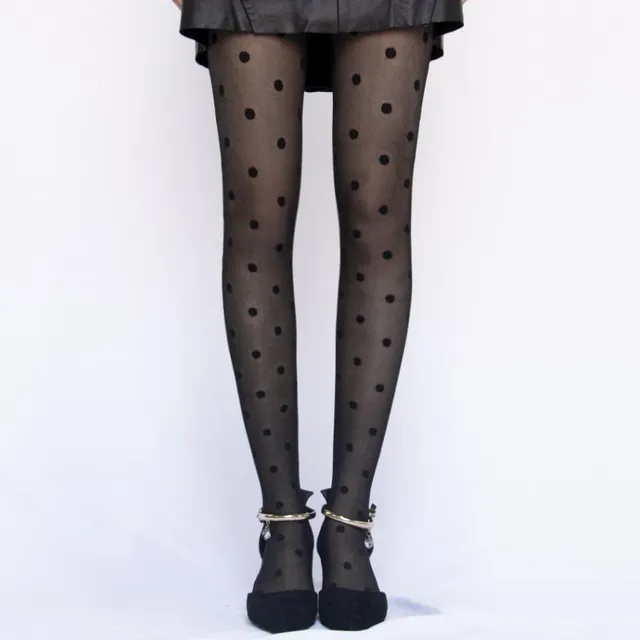 Sexy women's pantyhose with polka dots and hearts Mollie