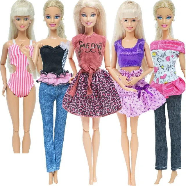 Sada oblečenia pre bábiku Barbie - 5 ks