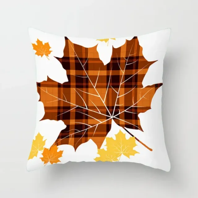 Pillow coating with motive of red maple leaf for decoration of office and home car