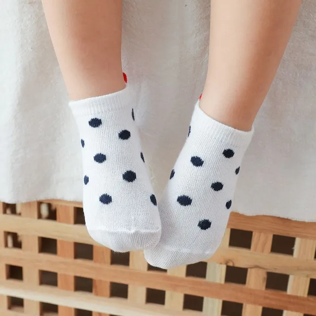 Detské členkové ponožky so srdiečkami - 5 párov