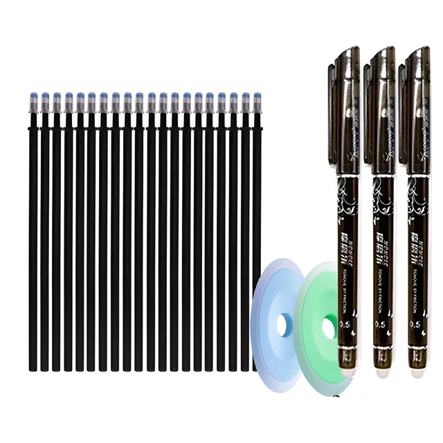 Rubber pen set with refills cerna