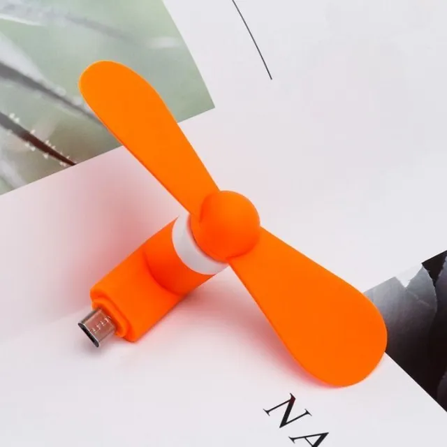 Praktický mini ventilátor s konektorom micro USB na pripojenie k mobilnému telefónu - viac farieb