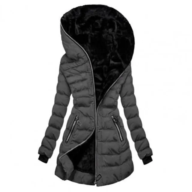 Women's quilted winter coat with fur