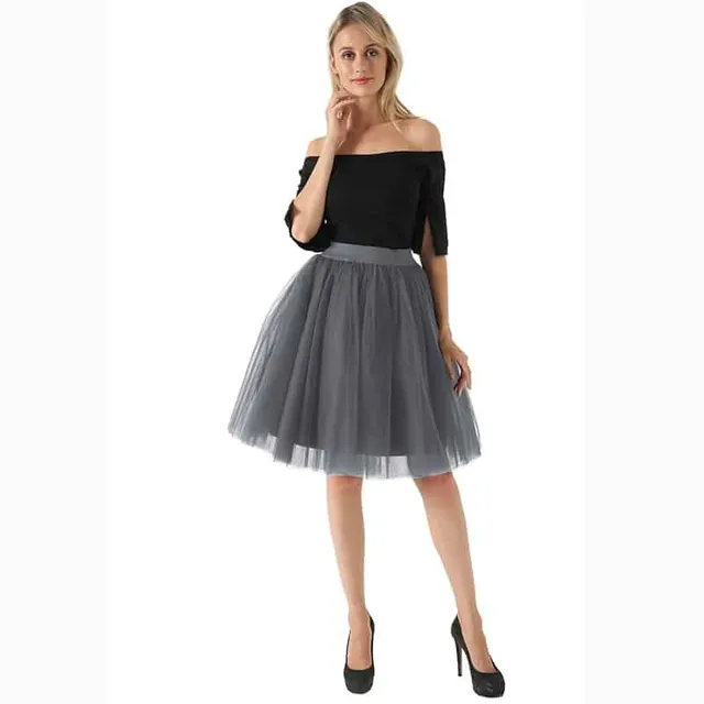 Women's TUTU tulle skirt uni gray
