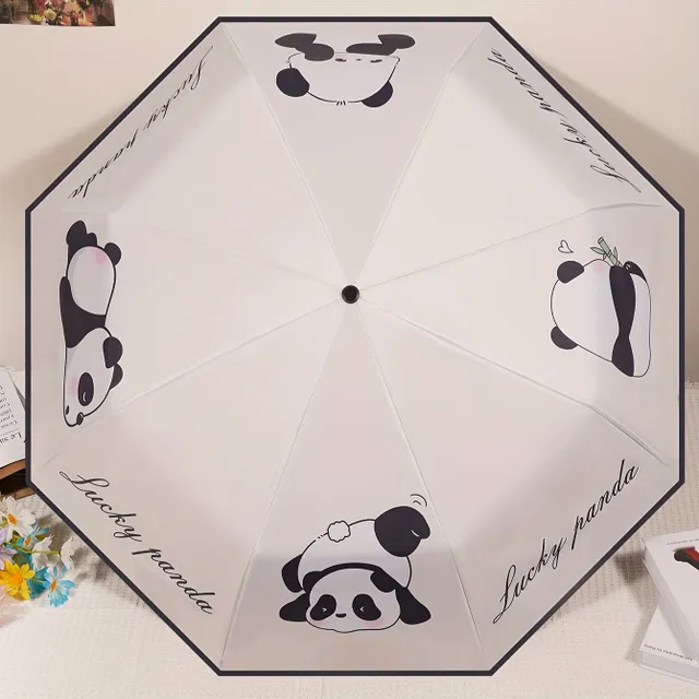 Folding umbrella Panda: Cute protector from rain and sun