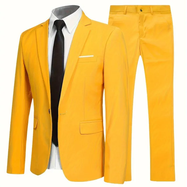 Formal men's suit 1 button jacket + pants for business dinner, wedding, party