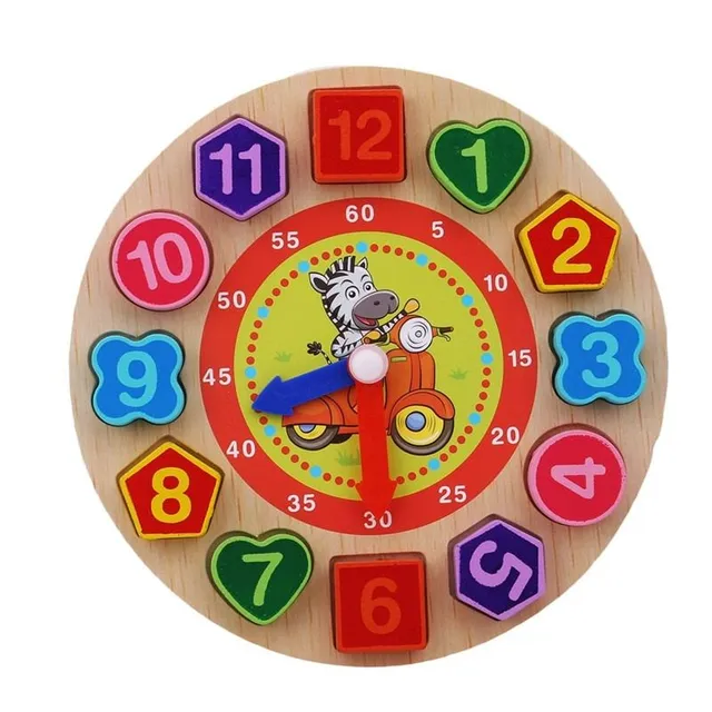 Children's wooden puzzle analog clock