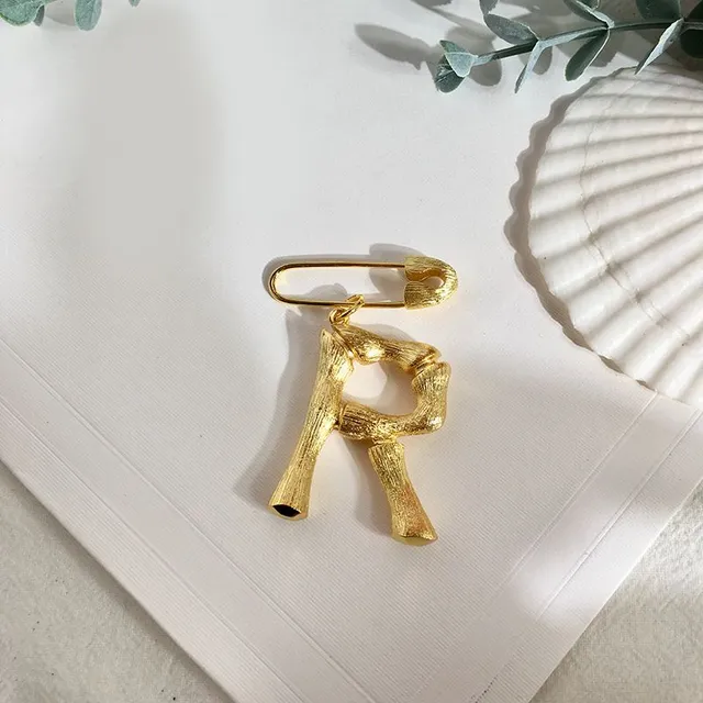Luxury stylish brooch with initial