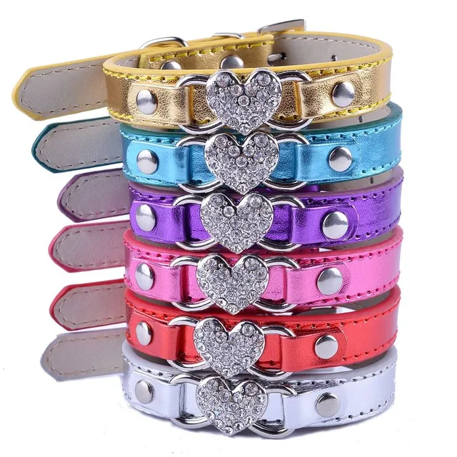 Trends popular stylish single color shiny collar made of artificial leather with pendant